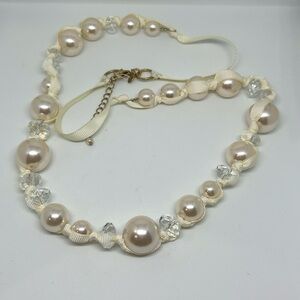 Faux Pearls and Clear Beads Necklace